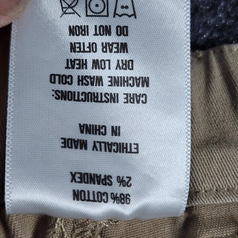 Cove Chino Pants Mens 34x30 Tan Khaki Elastic Waist Cotton Stretch Trousers